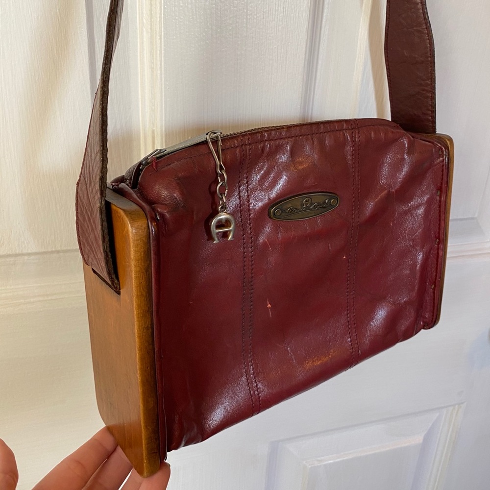 Etienne Aigner Vintage Crossbody With Wooden Sides